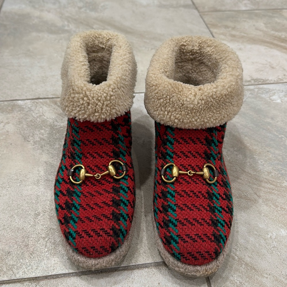 Gucci Merino wool GG Horsebit booties sz 39